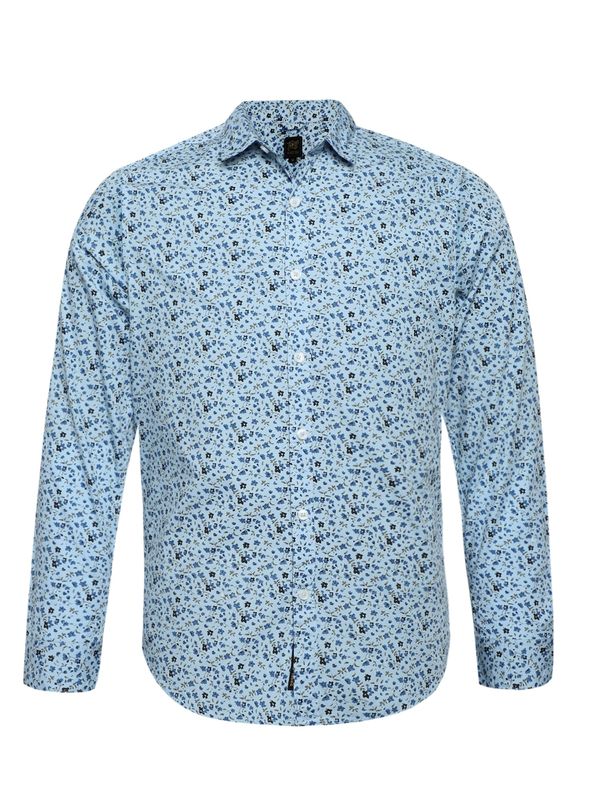 Campus Sutra Campus Sutra Košulja 'Ashton'  plava / mornarsko plava / siva