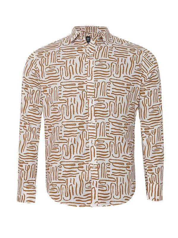 Campus Sutra Campus Sutra Košulja  ecru/prljavo bijela / smeđa