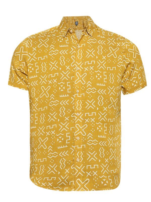 Campus Sutra Campus Sutra Košulja ' Everett '  žuta / bijela