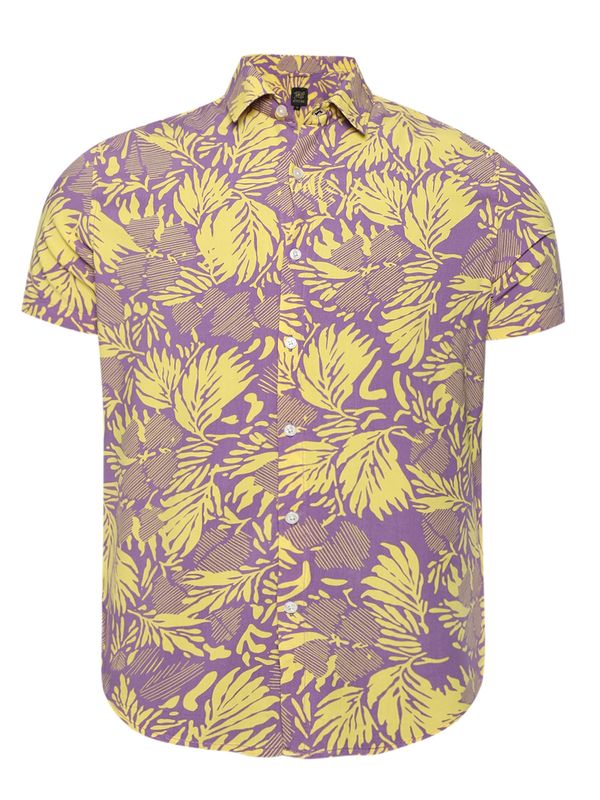 Campus Sutra Campus Sutra Košulja 'Ezekiel'  žuta / ljubičasta
