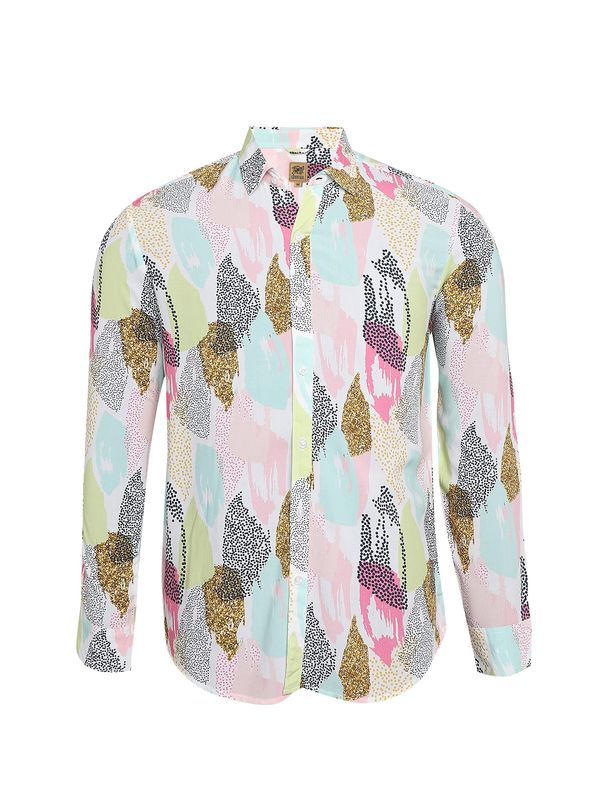 Campus Sutra Campus Sutra Košulja 'Jesse'  svijetloplava / svijetlozelena / narančasta / svijetloroza / bijela