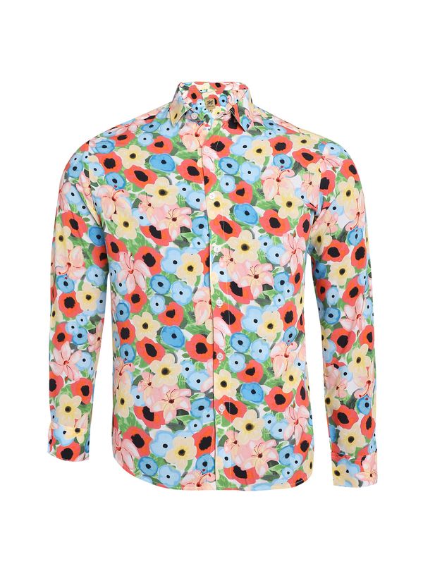 Campus Sutra Campus Sutra Košulja 'Justin'  svijetloplava / svijetložuta / travnato zelena / jarko crvena / bijela