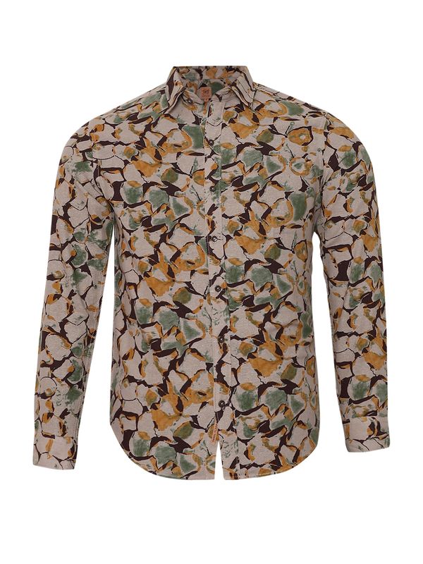 Campus Sutra Campus Sutra Košulja 'Koda'  smeđa / zelena / narančasta