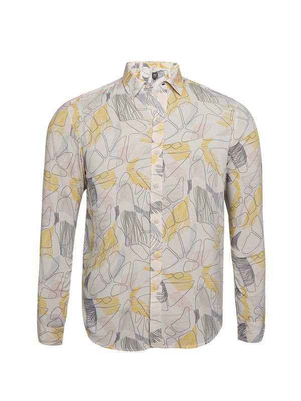 Campus Sutra Campus Sutra Košulja 'Kyle'  žuta / siva / bijela