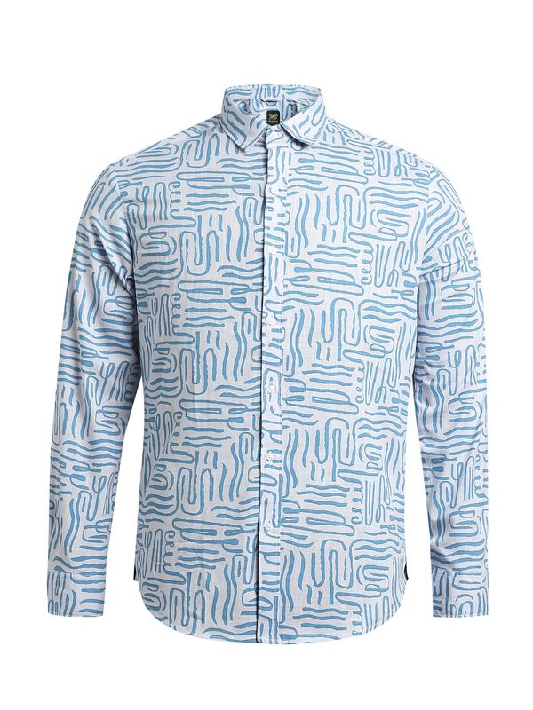 Campus Sutra Campus Sutra Košulja 'Malik'  svijetloplava / bijela