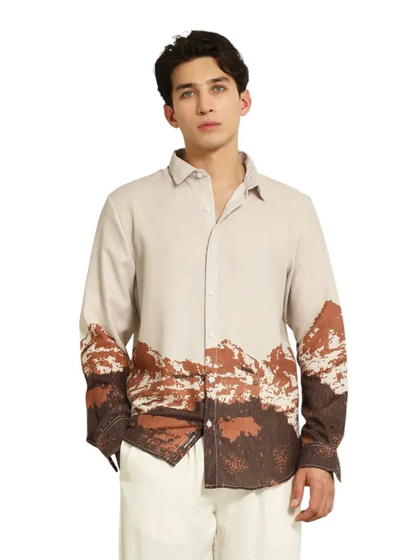 Campus Sutra Campus Sutra Košulja 'Maren'  bež / smeđa / hrđavo smeđa