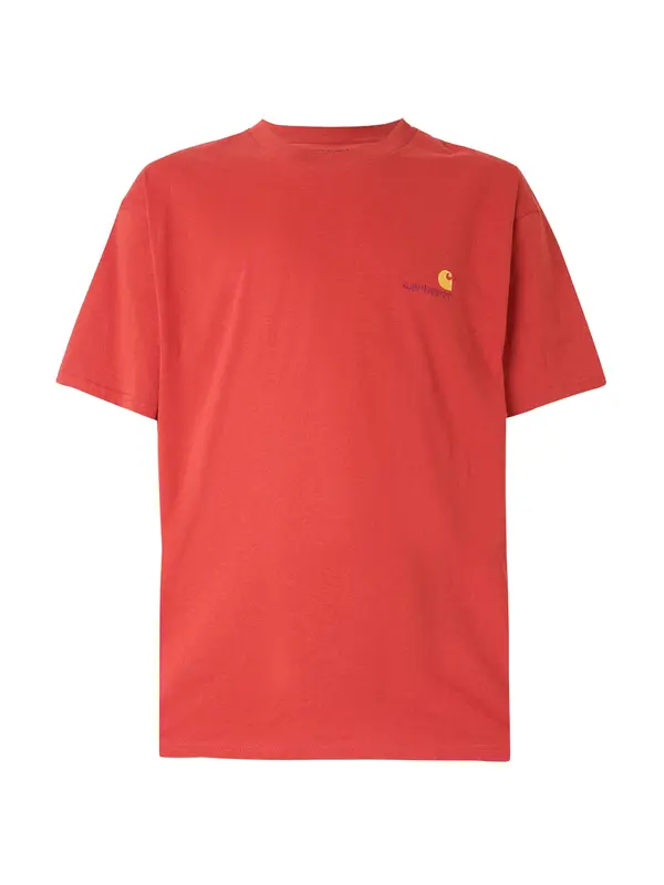 Carhartt WIP Carhartt WIP Majica 'American Script'  žuta / boja vina / narančasto crvena