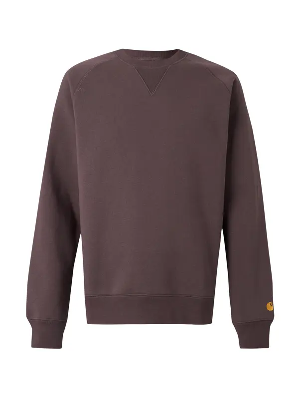Carhartt WIP Carhartt WIP Sweater majica 'Chase'  čokolada / zlatno žuta