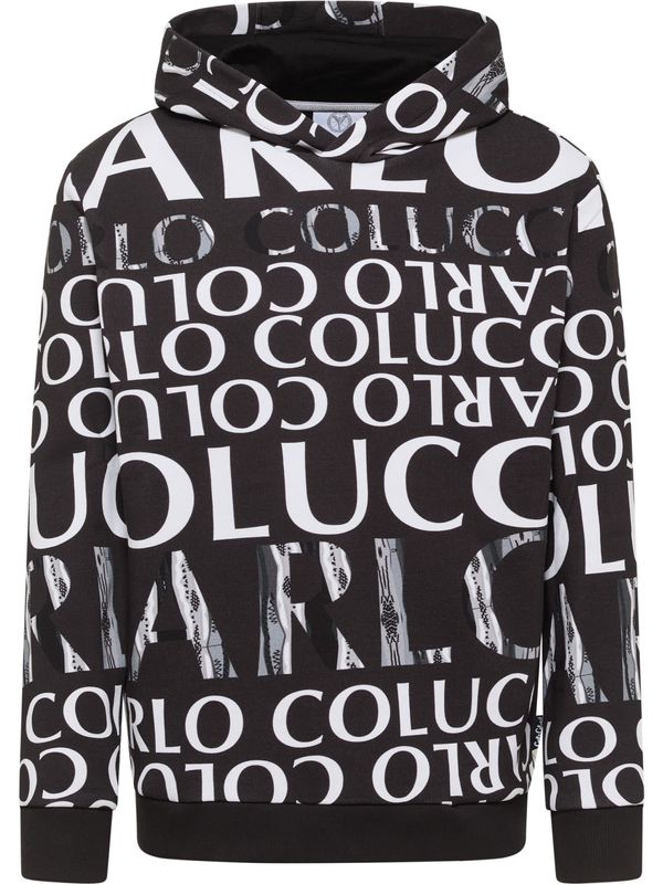 Carlo Colucci Carlo Colucci Sweater majica 'Dipauli'  crna / bijela