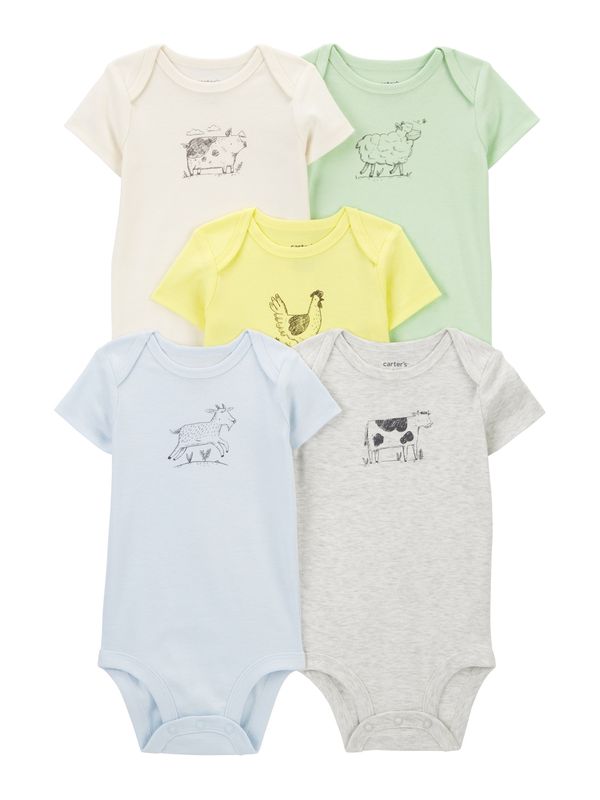 Carter's Carter's Dječji bodi  svijetloplava / žuta / siva melange / svijetlozelena / vuneno bijela