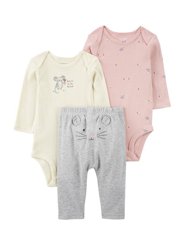 Carter's Carter's Komplet  pastelno žuta / siva melange / roza