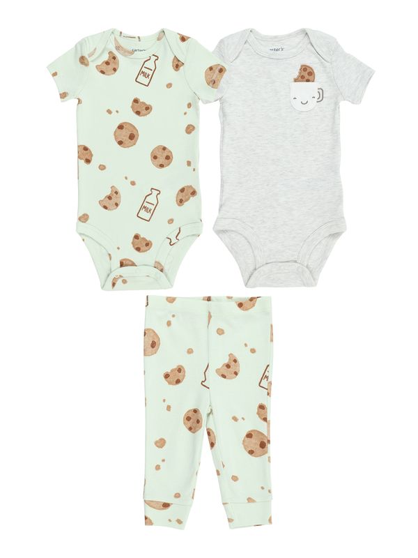 Carter's Carter's Komplet  smeđa / tamo siva / siva melange / svijetlozelena
