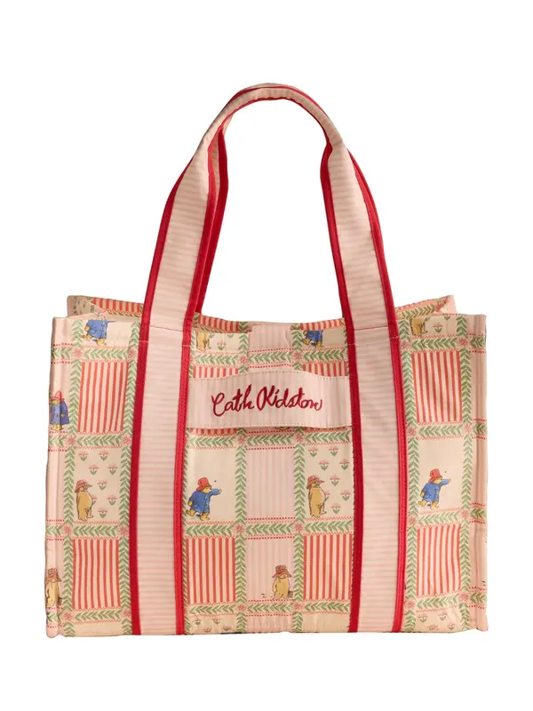 Cath Kidston Cath Kidston Shopper torba 'Paddington'  zelena / roza / puder roza / narančasto crvena