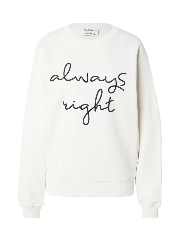 CATWALK JUNKIE CATWALK JUNKIE Sweater majica 'Always Right'  crna / bijela