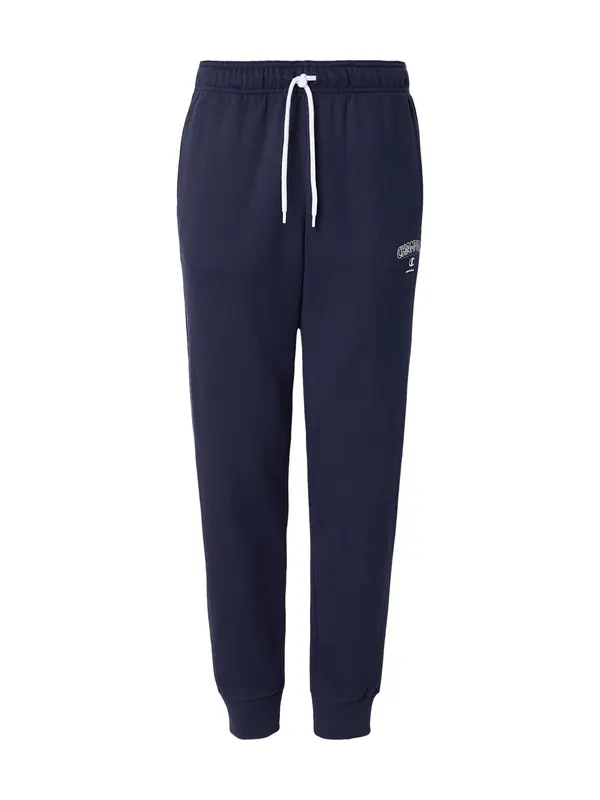 Champion Authentic Athletic Apparel Champion Authentic Athletic Apparel Hlače 'Rib Cuff'  mornarsko plava / bijela