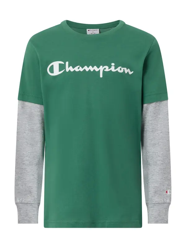 Champion Authentic Athletic Apparel Champion Authentic Athletic Apparel Majica  svijetlosiva / zelena / bijela