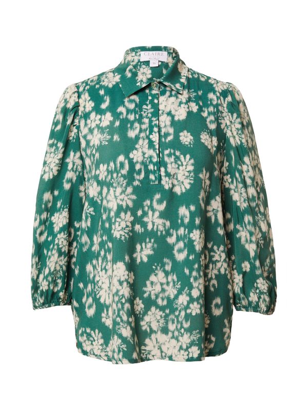 Claire Claire Bluza 'Rima'  boja pijeska / smaragdno zelena