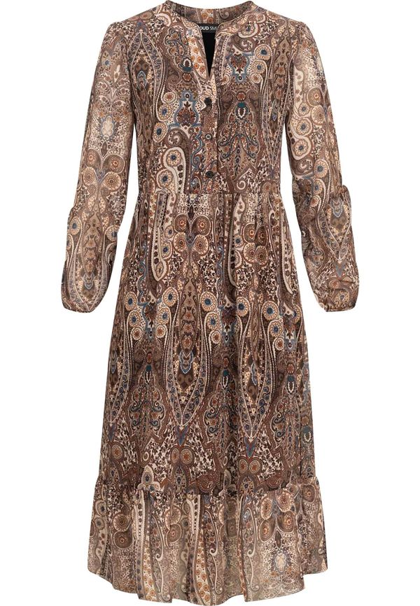 Cloud5ive Cloud5ive Košulja haljina  svijetlobež / safirno plava / smeđa