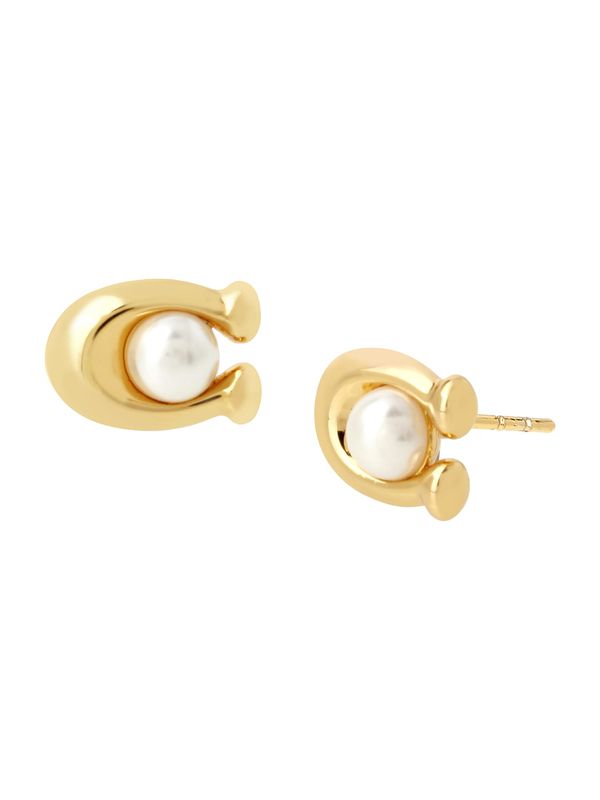 COACH COACH Naušnice  zlatna / biserno bijela