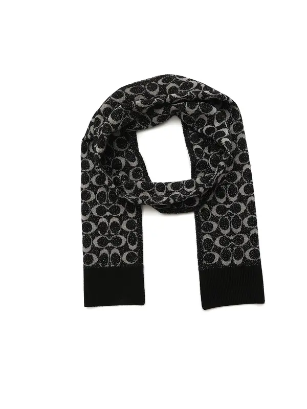 COACH COACH Šal 'METALLIC SIGNATURE C SCARF'  bež / crna