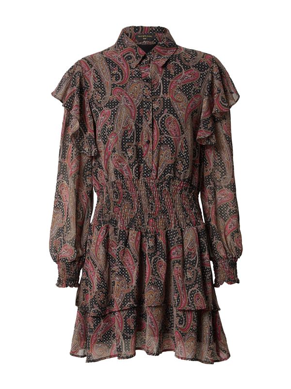 Colourful Rebel Colourful Rebel Košulja haljina 'Zina'  ecru/prljavo bijela / svijetlosmeđa / tamno roza / crna