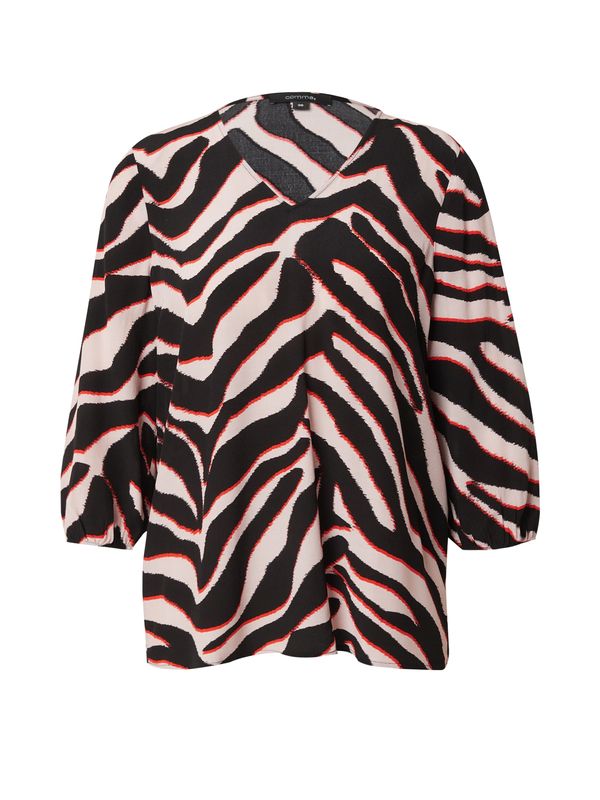 COMMA COMMA Bluza  pastelno roza / crvena / crna