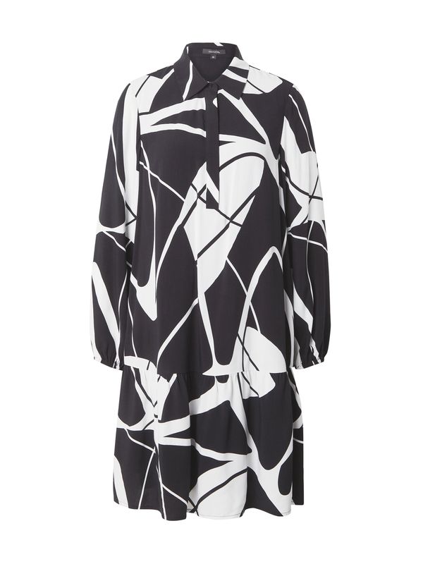 COMMA COMMA Košulja haljina  crna / prljavo bijela