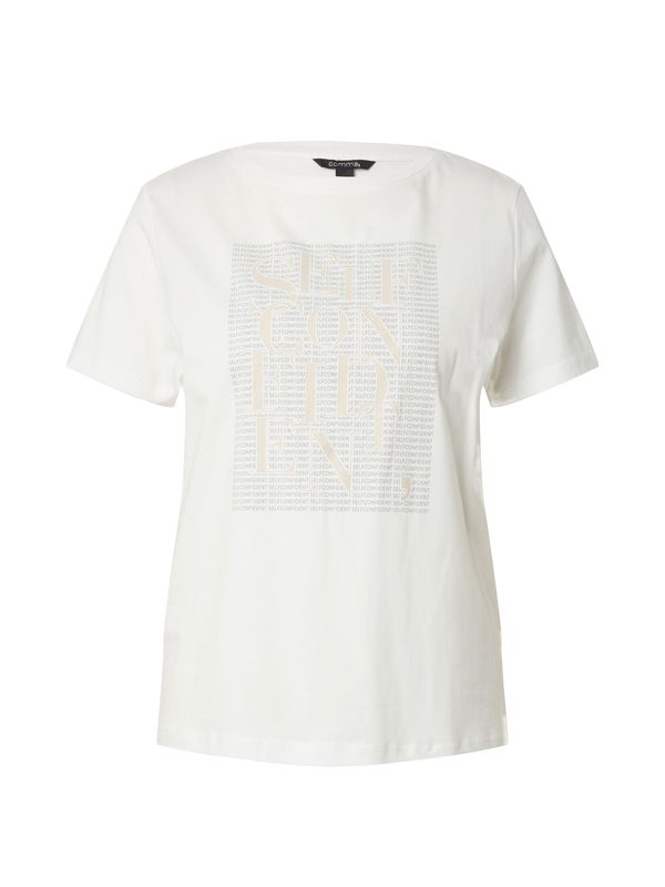 COMMA COMMA Majica  cappuccino / grafit siva / bijela