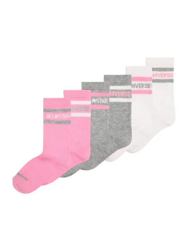 CONVERSE CONVERSE Čarape  siva melange / roza / bijela