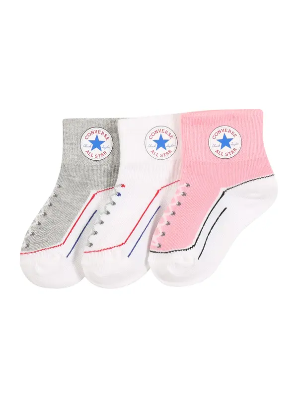 CONVERSE CONVERSE Čarape  siva / roza / bijela