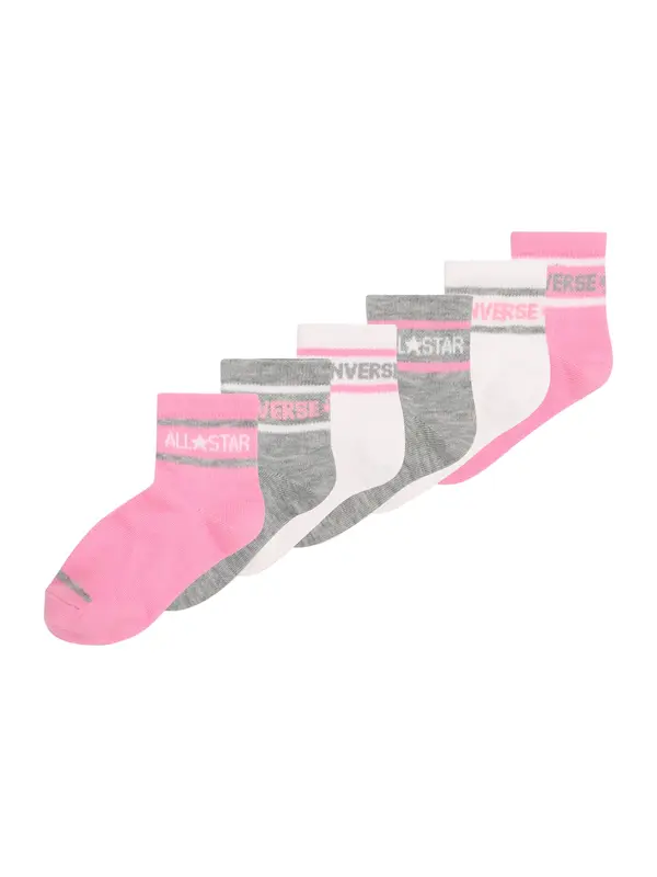 CONVERSE CONVERSE Čarape  siva / svijetloroza / bijela