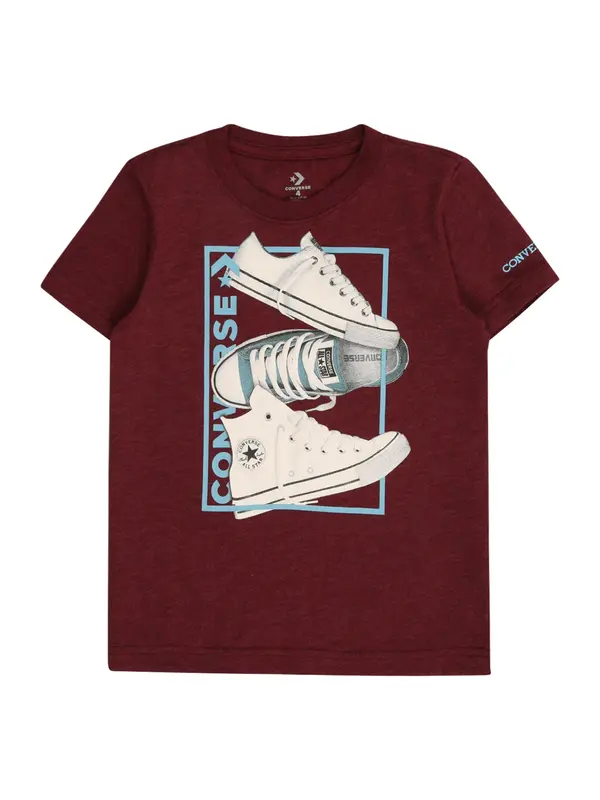 CONVERSE CONVERSE Majica '3 SHOE'  azur / tamno crvena / crna / bijela