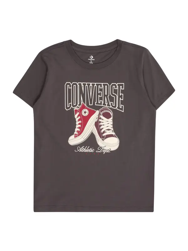 CONVERSE CONVERSE Majica  antracit siva / crvena / burgund / bijela