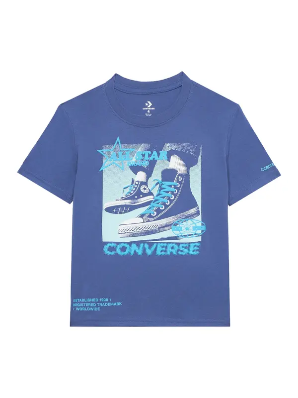 CONVERSE CONVERSE Majica 'CNVB PHOTO REAL SNKR'  safirno plava / azur / pastelno plava / bijela