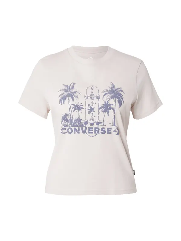 CONVERSE CONVERSE Majica 'ECHO PALMS'  ecru/prljavo bijela / golublje plava