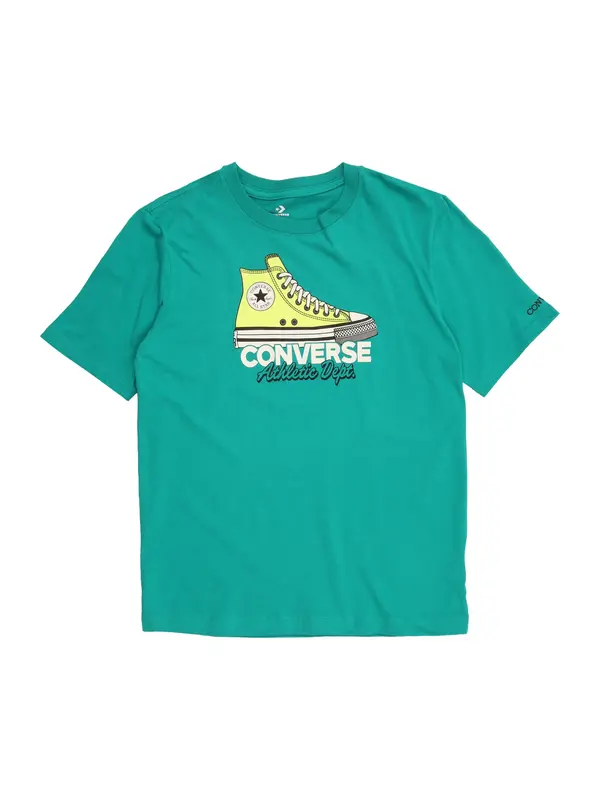 CONVERSE CONVERSE Majica  smaragdno zelena / travnato zelena / crna / bijela