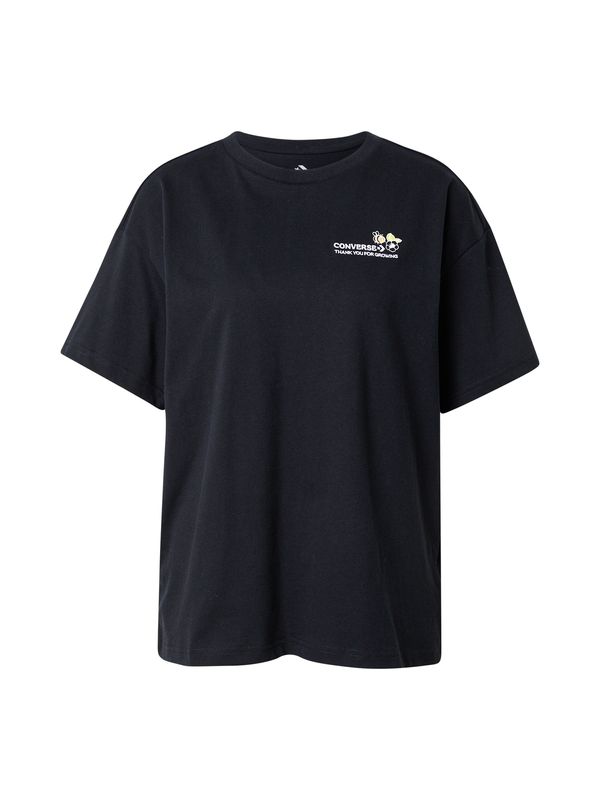 CONVERSE CONVERSE Majica 'THANKS FOR GROWING'  kivi zelena / lubenica roza / crna / bijela