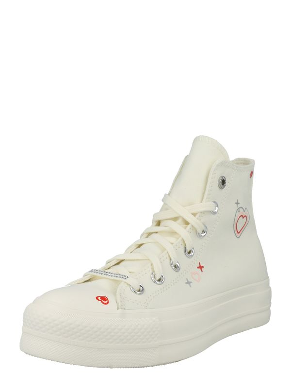 CONVERSE CONVERSE Visoke tenisice 'CHUCK TAYLOR ALL STAR'  boja pijeska / siva / crvena