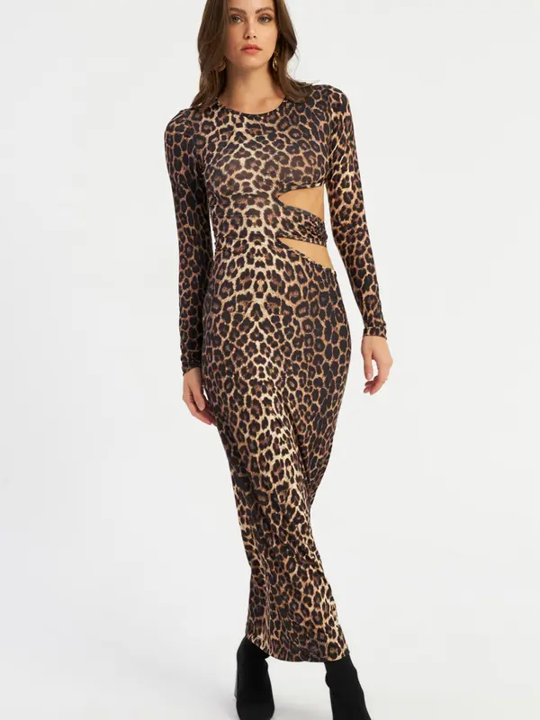 Cool & Sexy Cool & Sexy Haljina  boja pijeska / boja devine dlake (camel) / crna
