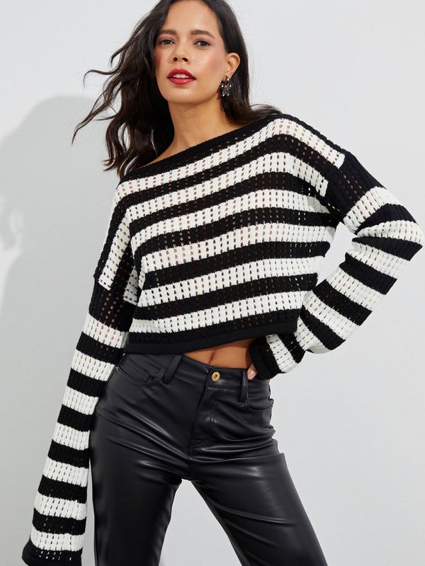 Cool & Sexy Cool & Sexy Pulover  ecru/prljavo bijela / crna