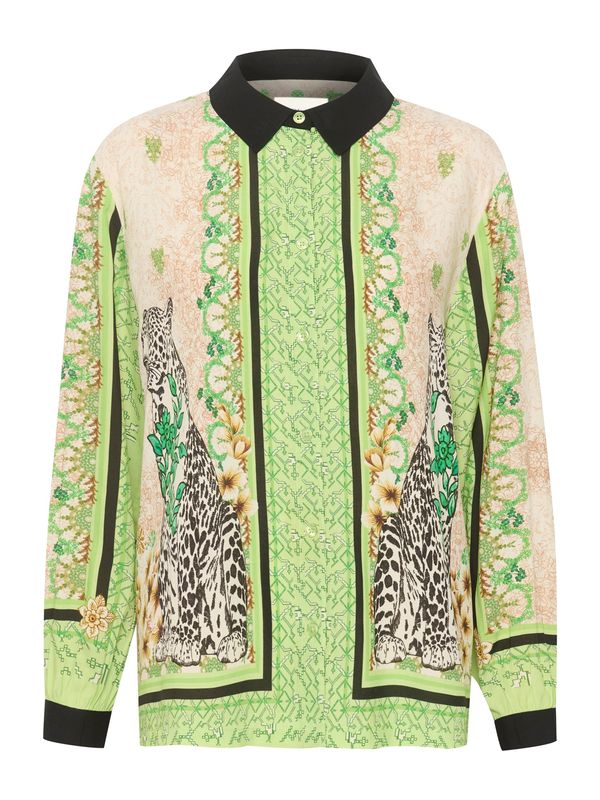 Cream Cream Bluza 'Anit'  bež / smeđa / svijetlozelena / crna