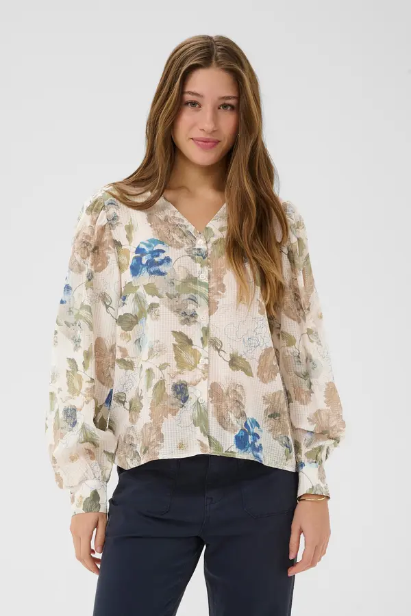 Cream Cream Bluza 'CRLucia'  bež / plava / smeđa / zelena