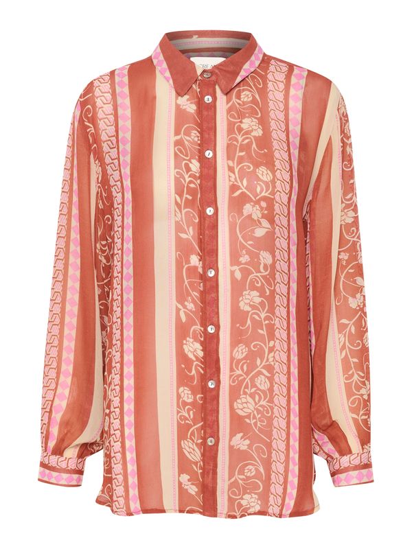 Cream Cream Bluza 'Linea'  bež / hrđavo smeđa / losos