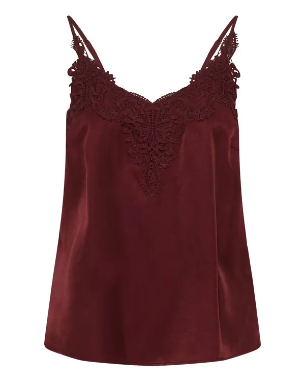 Cream Cream Top 'Anna'  bordo