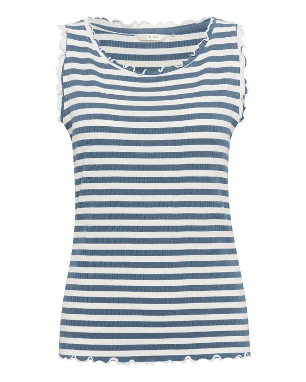 Cream Cream Top 'CRRibba'  nebesko plava / prljavo bijela