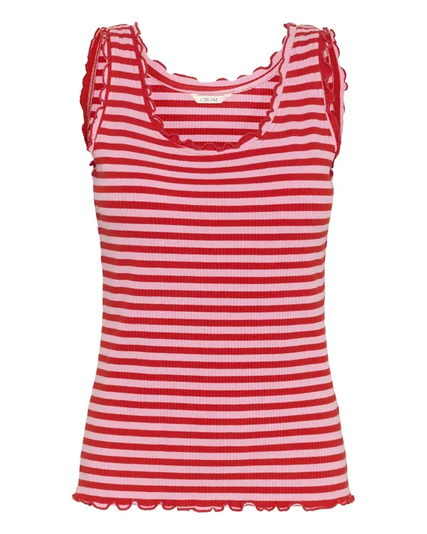 Cream Cream Top 'Ribba'  ružičasto crvena / crvena