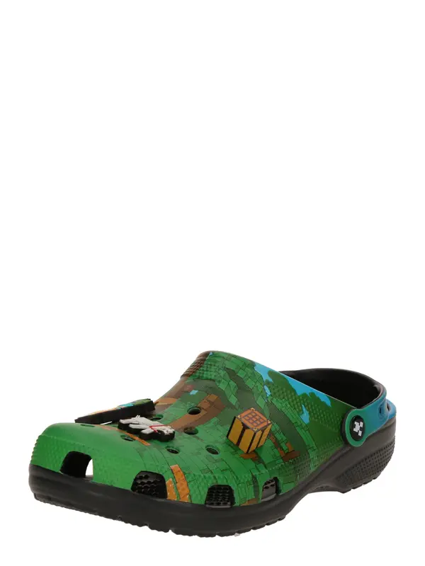 Crocs Crocs Klompe 'Minecraft'  zeleno smeđa / svijetlosiva / kraljevski zelena / crna