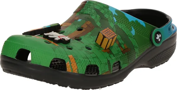 Crocs Crocs Klompe 'Minecraft'  zeleno smeđa / svijetlosiva / kraljevski zelena / crna