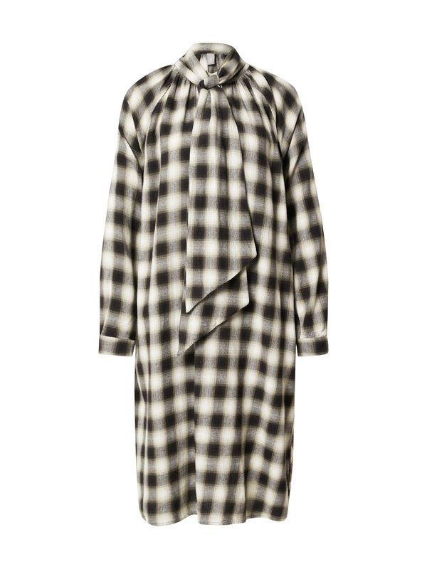 CULTURE CULTURE Košulja haljina 'Cleo'  crna / vuneno bijela