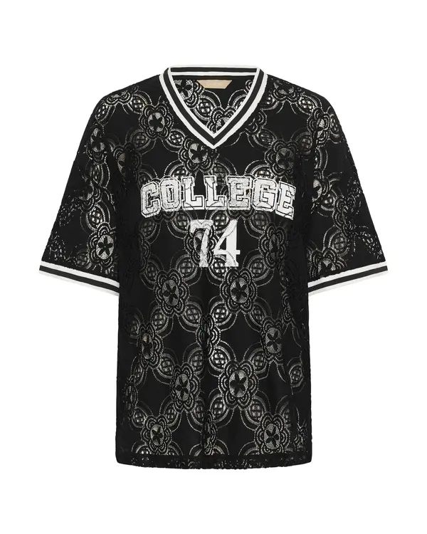 CULTURE CULTURE Majica 'CUCollege'  crna / bijela